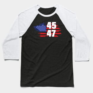 45 47 Trump Vintage USA Flag 2024 Baseball T-Shirt